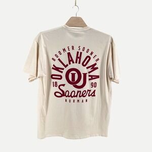 Image One Oklahoma Sooners 3XT 100% Cotton Pocket Tee Cream Boomer Sooner Norman